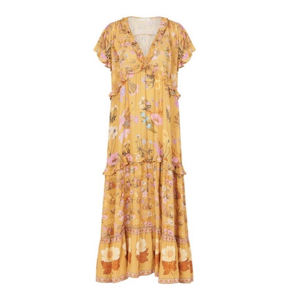 Spell & The Gypsy - Wild Bloom Gown in Mustard - Picture 4 of 5